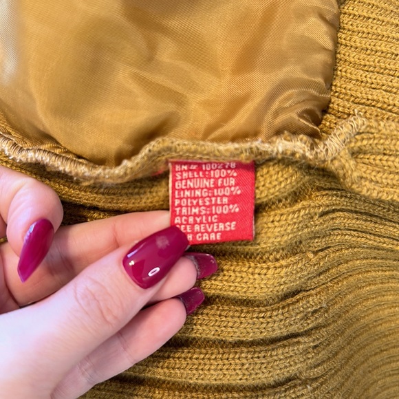 Vintage Jennifer J Y2K Genuine Fur Mustard Zip Jacket - Picture 6 of 6